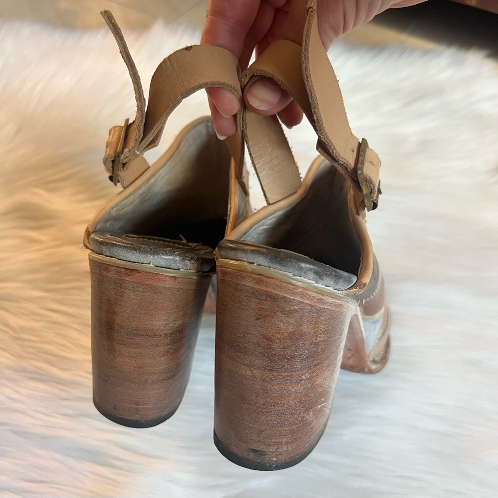 Freebird By Steven Patchwork Leather Mule Clogs Size 10 - Picture 4 of 9